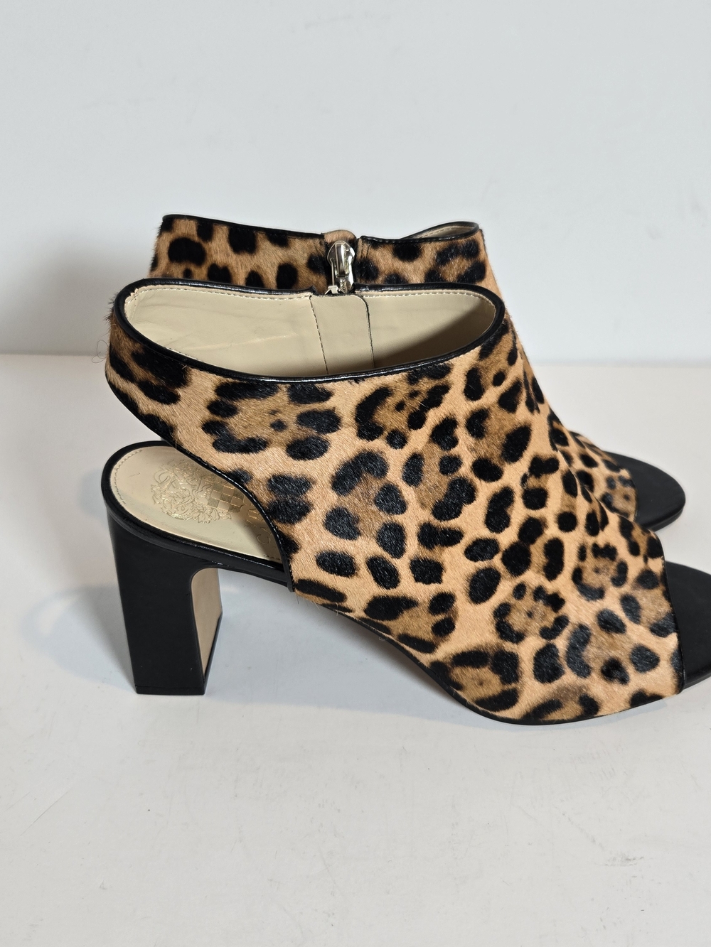Vince Camuto Leopard Print Open-Toe Block Heel Sandals